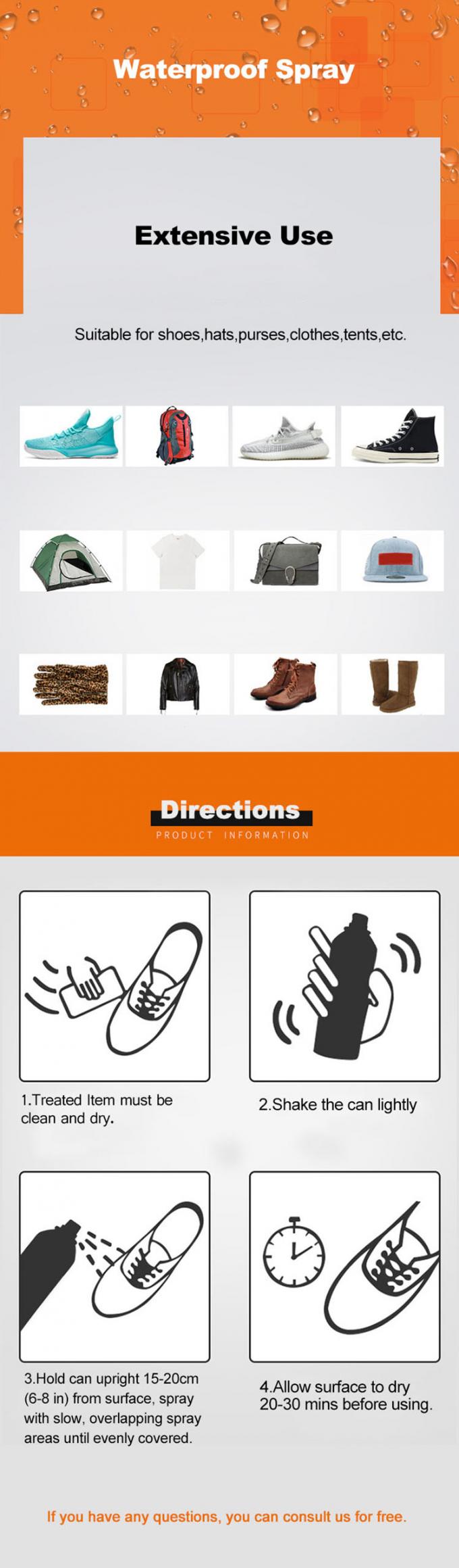 200 مللي من القماش السائل Aeropak بخاخ مضاد للماء ISO9001 يصل 3