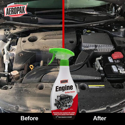 Aeropak 500ml Bottle Car Care Engine Cleaning Spray Degreaser Quickly Clean Dry Unscented for Oil Sludge Carbon Deposits Removal