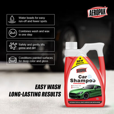 Aeropak 1000ml Professional High Foaming & Ceramic Coating Safe Lemon Fragrance Car Shampoo with Wax Plastic Bottle