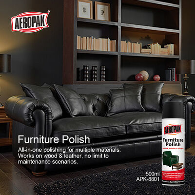 Aeropak 500ml Eco-Friendly Aerosol Spray Furniture Polish Wax High Active Content for Wood Anti-Dry Crack Scratch Protection