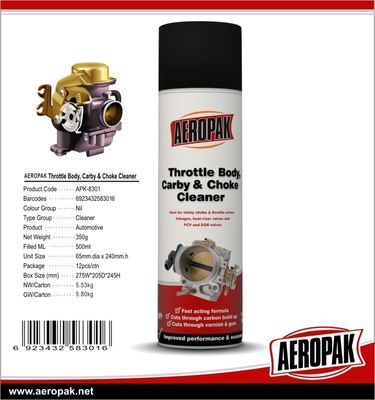 Aeropak 500ml Fast Acting Carburetor Cleaner with LPG Propellant for Throttle Body and Carby Cleaning